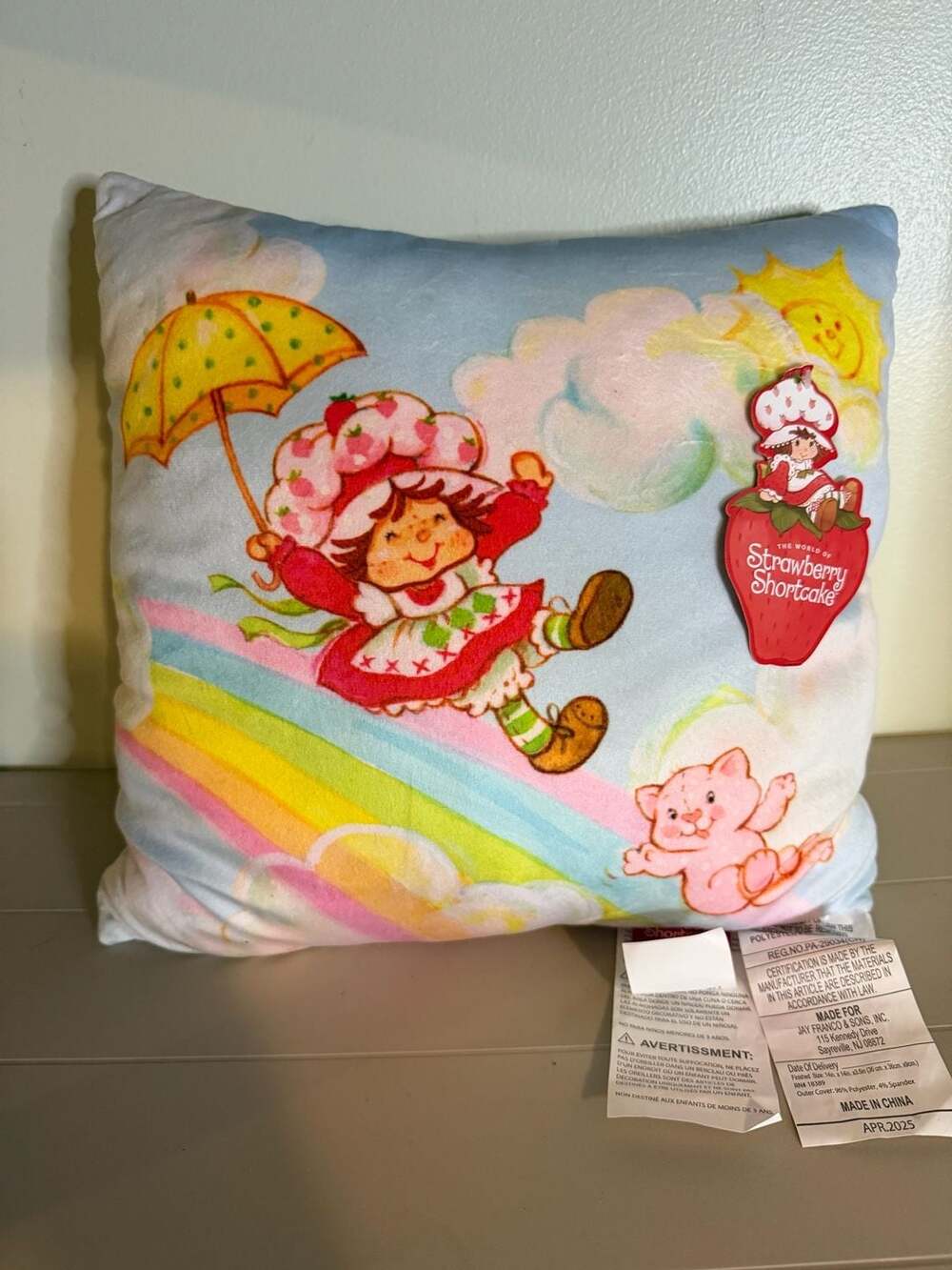 Jay Franco & Sons Strawberry Shortcake Squishy Decorative Pillow 14x14